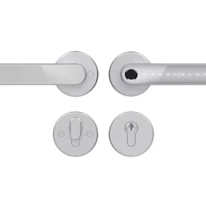 smart door lock handle silver